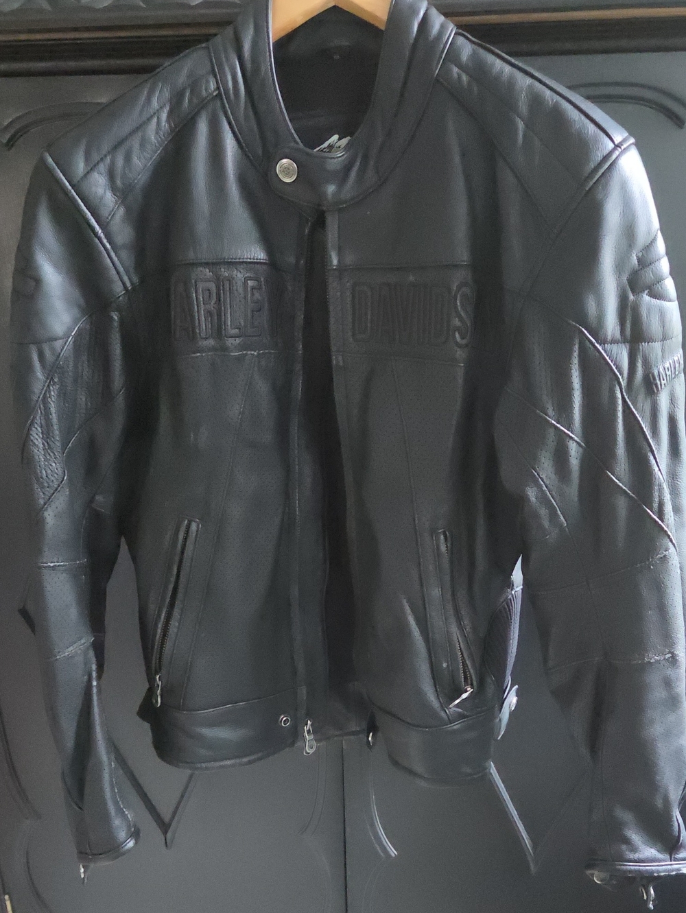 Harley-Davidson Black Leather Sport Motorcycle Jacket
